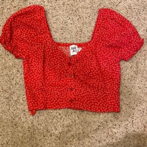 Red wiht flower patterns